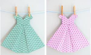 Оригами-платья из бумаги со схемами и примерами