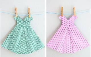 Оригами-платья из бумаги со схемами и примерами