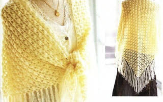 Треугольная шаль крючком со схемой и описанием работы
