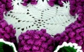 Салфетка «виноградная гроздь» крючком: схема для изучения каждого этапа работы