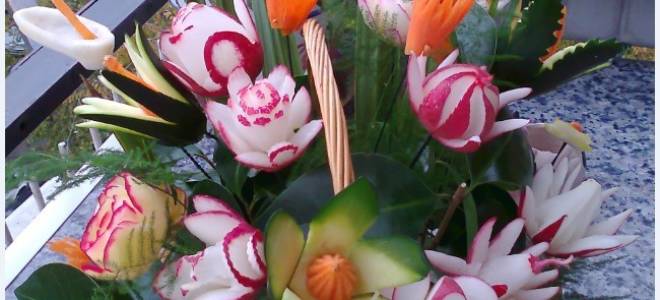 Фото карвинга из овощей и фруктов: фигурное вырезание картин и букетов