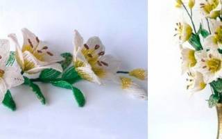 Лилии из бисера: пошаговое плетение цветка