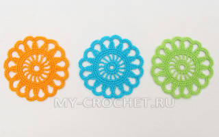 Круглые мотивы крючком как основа вязаного изделия
