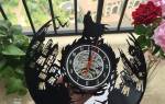 Часы из виниловой пластинки для декора кухонного интерьера