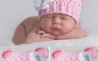 Бантик крючком: схема вязания шапочки для новорожденных