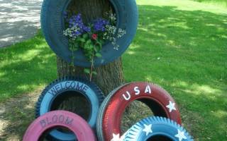 Изделия из покрышек: варианты садовой утвари