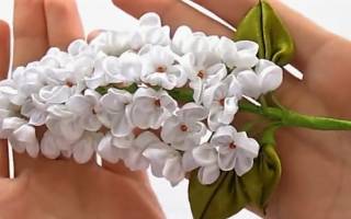 Картина в технике канзаши: подробный урок на примере сирени