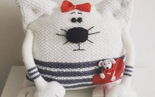 Котоподушки своими руками со схемами вязания и описанием для новичков