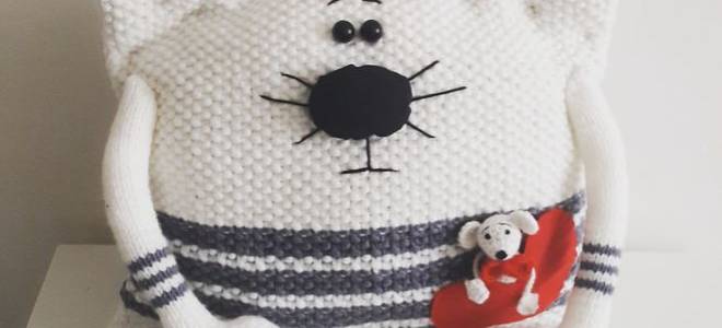 Котоподушки своими руками со схемами вязания и описанием для новичков