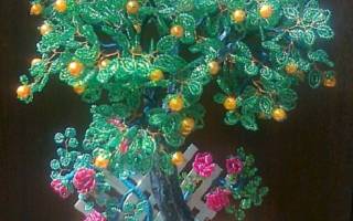 Апельсиновое дерево из бисера: схема плетения и мастер-класс по сборке композиции