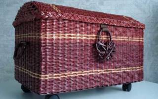 Сундучок из газетных трубочек для хранения нужной мелочи