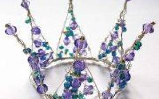 Корона из проволоки: несколько вариантов исполнения с использованием бисера и бусинок