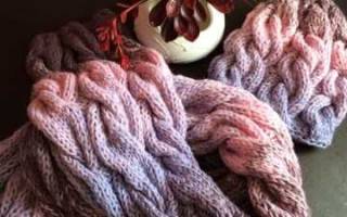 Объемная коса спицами для дополнения рисунка готового изделия