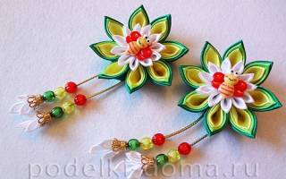 Заколка из атласной ленты своими руками в технике канзаши