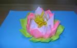 Лотос из бумаги: быстрые техники изготовления цветка