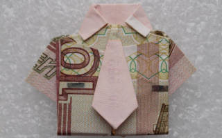 Рубашка из купюры с галстуком своими руками для оригинального подарка