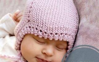 Вязаная шапочка для новорожденного спицами: утепляем малыша вместе