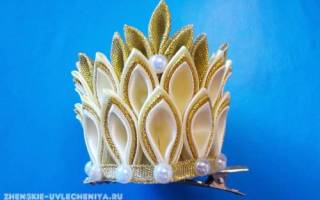 Мастер-класс по короне канзаши в миниатюрном и большом исполнении