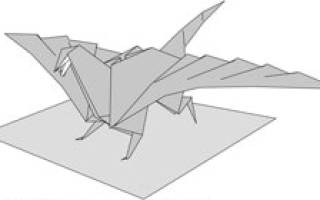 Оригами дракон из бумаги: огнедышащий зверь для ребенка своими руками