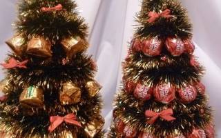 Как сделать елку из конфет своими руками: пошаговые мастер-классы