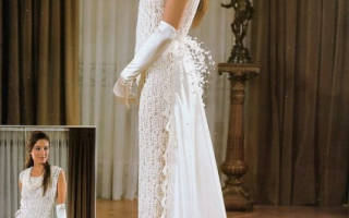 Свадебное платье крючком с нежными узорами