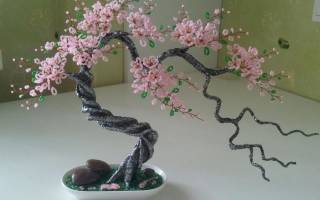 Схема ветки сакуры из бисера с описанием работы