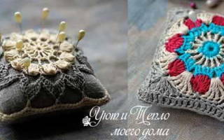 Игольница крючком с описанием и схемами вязания изделий