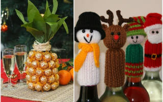 Чехол на бутылку своими руками для украшения стола к праздникам