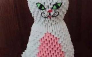 Грациозная кошка: модульное оригами для всей семьи