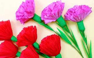 Гвоздика из бумаги своими руками для украшения обеденного стола