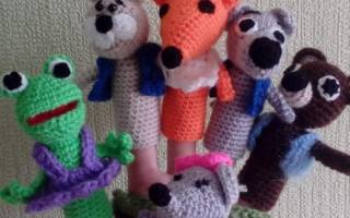 Пальчиковый театр крючком по мотивам русских народных сказок «теремок» и «колобок»