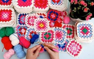 Плед из квадратов крючком: уютное покрывало по старым традициям