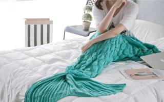 Плед «хвост русалки»: несколько методов вязания изделия