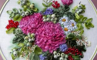 Вышивка шелковыми лентами на разных изделиях