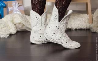 Сапожки из мотивов крючком со схемами на каждый день