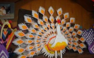 Модульное оригами: павлин своими руками в оригинальной технике