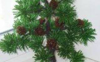 Сосна из бисера: мастер-класс по созданию леса на рабочем столе