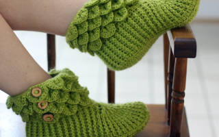 Боты «крокодильчики» крючком со схемой и подробным описанием выполнения работы