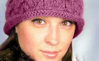 Женская шапка спицами на теплое время года