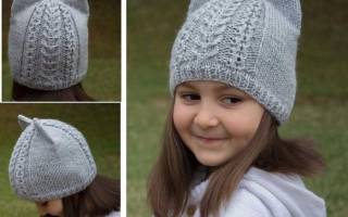 Котошапка спицами: описание и схемы милой шапочки для девочки